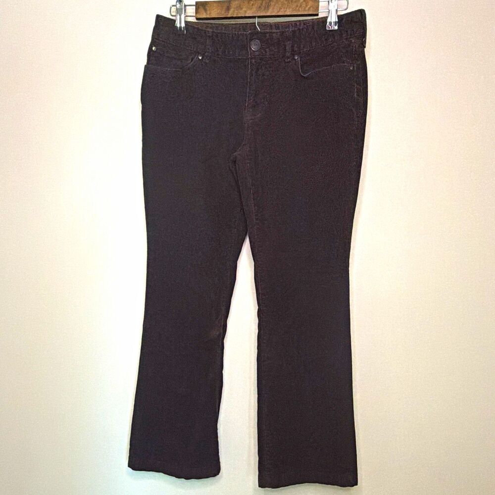 Eddie Bauer Women’s Burgundy Corduroy Bootcut Jeans Slightly Curvy 5-Pocket